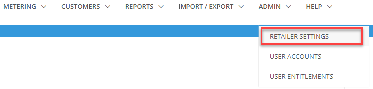 Retailer settings menu